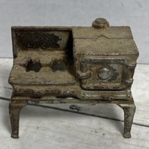 Cast Iron Kitchen Stove 3&quot; Vintage Dollhouse  Toy Used - £23.73 GBP