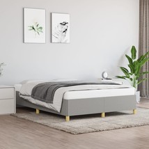  Bed Frame Light Grey Polyester, Plywood, Engineered Wood Full - $4,390.25 MXN