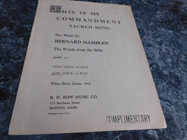 This is my Commandment Sacred song in Low A by Bernard Hamblen - £2.31 GBP