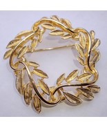 Vintage Napier Gold Tone Brooch Pin Delicate Leaf 1 3/4 inches Signed - £9.00 GBP