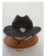 Women&#39;s black western weaved hat with strap - $28.00
