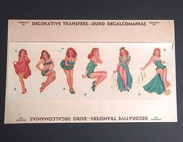 Bathing Pinup Girls Water Slide Transfer Unused Decal Sheet c1950s Duro ... - $149.99