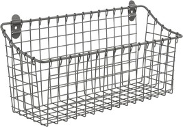 Vintage Wall Mount Storage Basket, X-Large (Pack Of 1), Industrial Gray, - £33.53 GBP
