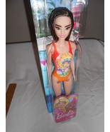 NIB Mattel Barbie Doll Swimsuit full size flat feet xlong dark hair Chri... - £15.76 GBP