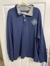 Disney Cruise Line Long Sleeve Sweater Pullover 3X Navy Blue 1/3 Snap Front XXXL - £22.42 GBP