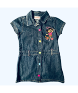Dora The Explorer Nickelodeon Girls Denim Shirt Dress Blue Snap Embroide... - £8.97 GBP