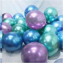 ChromaGlow 90-Piece Metallic Chrome Balloon Set - 3.2g 12-Inch Blue Green Purple - £35.92 GBP