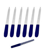 6 Pc Sapphire Nail Files Metal Stainless Steel Dual Sided Manicure Emery... - £14.36 GBP