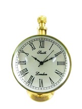 Brass Vintage Smith London Desk Clock Globe Style,Numerical Numbers Shine Finish - £18.36 GBP