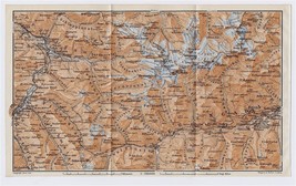 1911 Original Antique Map Of Silvretta Alps Davos Susch Scuol Switzerland - £16.77 GBP