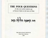 The Four Questions As Asked Centuries Ago in China at Passover Seders - $27.72