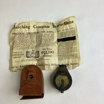 Antique Marching Compass With Leather Case And Instructions - $14.85