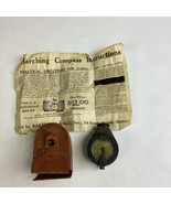 Antique Marching Compass With Leather Case And Instructions - $278.74 MXN