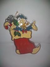 VINTAGE DISNEY ACRYLIC PLASTIC DONALD DUCK IN CHRISTMAS STOCKING ORNAMENT - $8.00