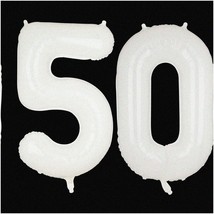 &quot;Anniversary Bliss: Jumbo 40&quot; White Number Mylar Balloons - Perfect for ... - $18.80