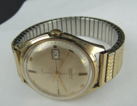 vintage Timex 21 men&#39;s watch 6544 7569 winding 10K GOLD top caps 21j  21 JEWEL! - £73.63 GBP