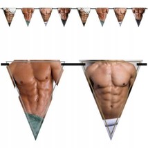 Flag Banner for Bride Men&#39;s Torso Bachelorette Party Ladies Breasts and Buttocks - £29.63 GBP