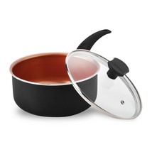 IKO Copper Collection 1.5 Quart Copper Ceramic Sauce Pan - £19.97 GBP