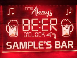 It&#39;s Always Beer O&#39;clock Bar Personalized Illuminated Sign, Decor Lights... - $25.99+