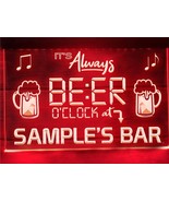 It's Always Beer O'clock Bar Personalized Illuminated Sign, Decor Lights Pub Art - £20.77 GBP - £40.75 GBP