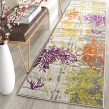 SAFAVIEH Porcello Collection Runner Rug - 2&#39;4&quot; x 6&#39;7&quot;, Ivory &amp; Grey, Floral Desi - $79.99