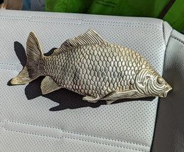 Vintage silver-plated Italian Fish shaped Napkin Serviette Menu Letter H... - $51.97