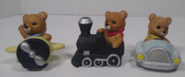 Set Of Three Homco Ceramic Teddy Bears Figurines # 1463 Plane, Train, Automobile - £10.22 GBP