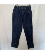 Gitano High Waist Tapered Jeans 11/12 Mom Fit Dark Wash Made in Hong Kong - $855.82 MXN