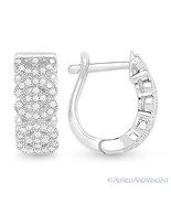 925 Sterling Silver Rhodium Cubic Zirconia CZ Crystal Micro-Pave Huggie ... - $1,786.30 MXN
