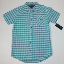 Tommy Hilfiger Boy&#39;s Check Print Short Sleeve Shirt size 16-18 NWT - £11.98 GBP