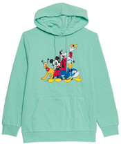 Hybrid Apparel Men&#39;s Mickey and Friends Hooded Fleece Sweatshirt Celadon-Small - £27.44 GBP