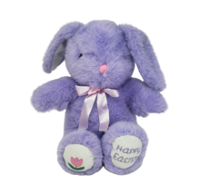 Vintage Unionsign Purple Bunny Rabbit Happy Easter Stuffed Animal Plush Toy - £37.21 GBP