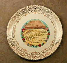 VTG Religious Plate The Ten Commandments Gold Printed Serving Collector&#39;s Plate - £13.13 GBP