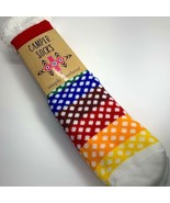 Slipper Socks Sherpa Lined Gripper Rainbow Colorful Plush Warm Winter NEW - £5.45 GBP