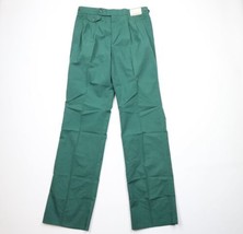 Deadstock Vintage 70s Streetwear Mens 34 Unhemmed Pleated Wide Leg Chino Pants - £77.40 GBP
