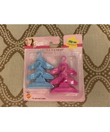 NIP - Vintage 1999 Barbie Little Extras Clip-On Hangers - Blue &amp; Pink Set - £15.54 GBP