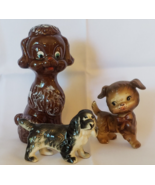 50s Dog Figurine Lot 3 Anthropomorphic Poodle Brown Black Kitsch Ceramic... - £31.04 GBP