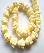 10-16mm cream white Synthtic conch buddha  carved skull beads 16&quot;  for earrings  - £7.54 GBP