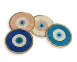 Beaded Coasters For Drinks Set Of 4 Or Coffee Table, 4&quot; Round Decorative... - £27.88 GBP