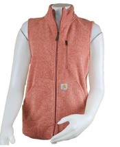 Carhartt Kentwood Vest Womens M Fleece Zip Up Stand Up Neck Salmon Pink Marsala - £30.12 GBP