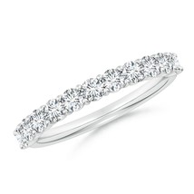 Angara Lab-Grown 0.9 Ct Round Diamond Half Eternity Wedding Ring in Silver - £661.09 GBP