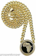 Africa Map New Pendant with 30 Inch Cuban Link Necklace Medusa Design - £19.38 GBP