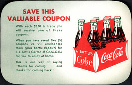Vintage 1960&#39;s Group of 4 &quot;Valuable&quot; Free Coca Cola Carton Coupons - $8.60