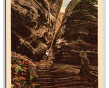 Fat Woman&#39;s Squeeze Cantwell Cliffs Logan Ohio OH UNP Linen Postcard R16 - £2.32 GBP