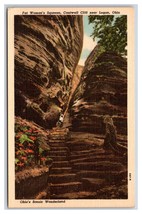 Fat Woman&#39;s Squeeze Cantwell Cliffs Logan Ohio OH UNP Linen Postcard R16 - $2.92