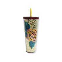 Starbucks Coffee Fall 2020 24oz Gold Quilted Rose Floral Venti Mug Cold ... - £25.72 GBP