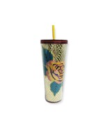 Starbucks Coffee Fall 2020 24oz Gold Quilted Rose Floral Venti Mug Cold ... - £25.57 GBP