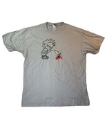 Vintage Nike T Shirt L Calvin Peeing on Nike Embroidery Made in USA Grey... - $63.35 CAD