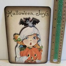 Halloween Joys Decor Vintage Style Die Cut Little Girl Ghost 5 X 7” - £3.16 GBP