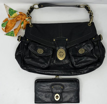 COACH LEGACY Leigh Black Leather Shoulder Purse Bag 11128 Includes Wallet/Scarf - £237.35 GBP